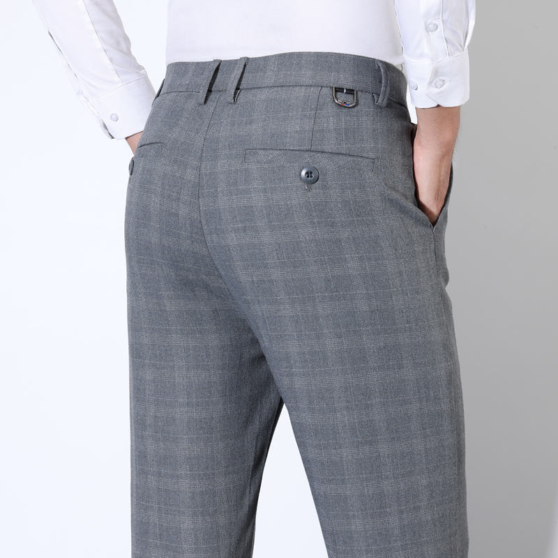 Men Grooming Usa - Baumwolle Plaid Gestreiften Klassischen Anzug Hosen
