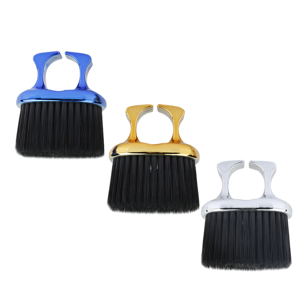 Men Grooming Home - 3-teiliges Professionelles Friseur-Nackenbürsten-Set, Bartbürste mit Offenring-Design,