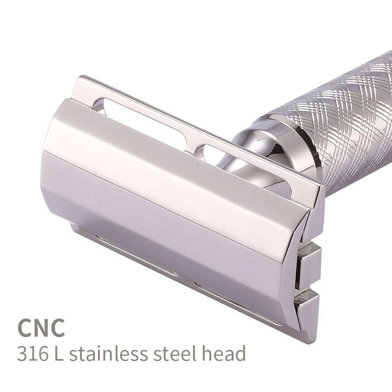 Straight Razor Safety - CNC 316L Edelstahl Doppelschneidiger Sicherheitsrasierkopf Manuelles