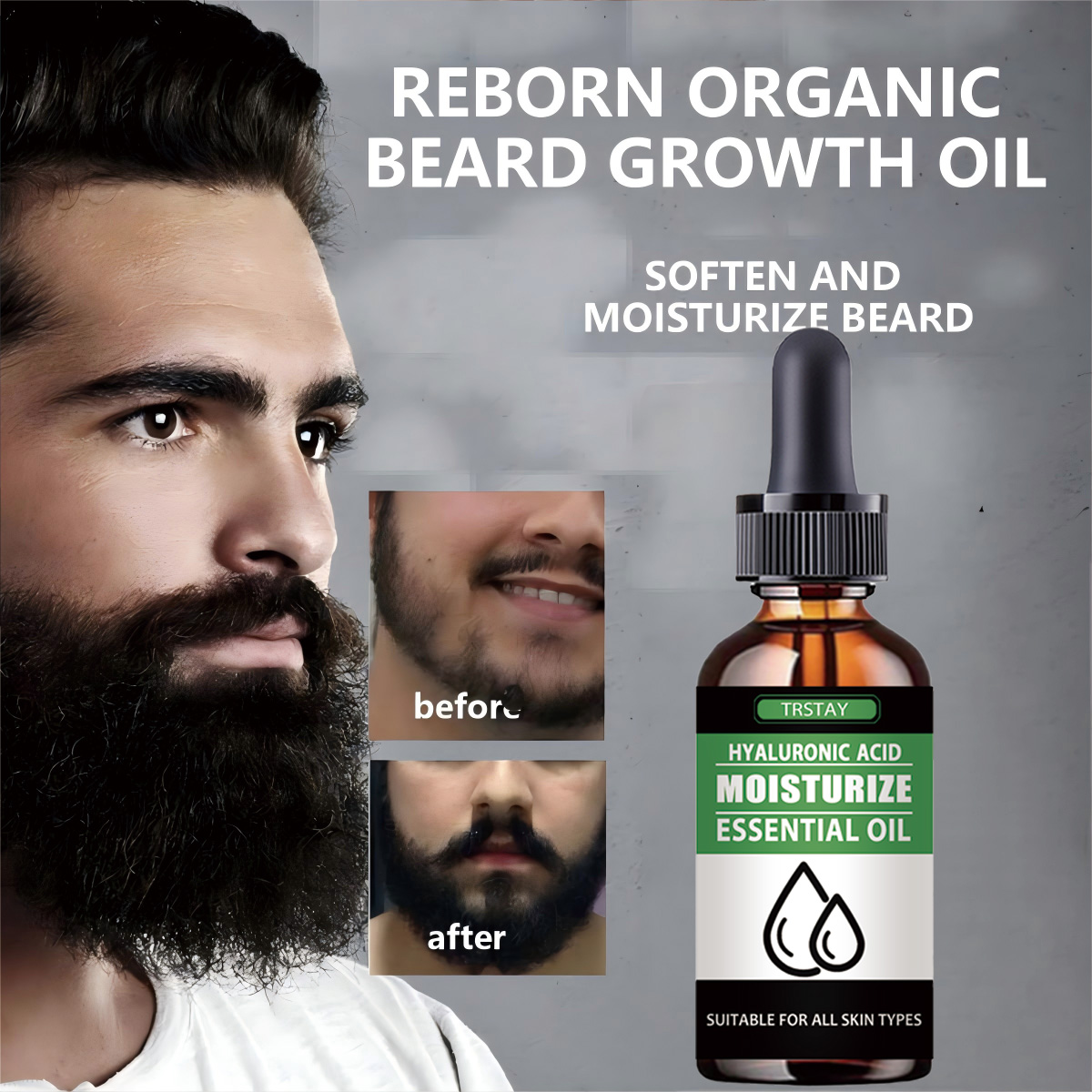 Men'S Grooming Facial - 100 % natürliches, beschleunigtes Gesichtshaar, wachsen