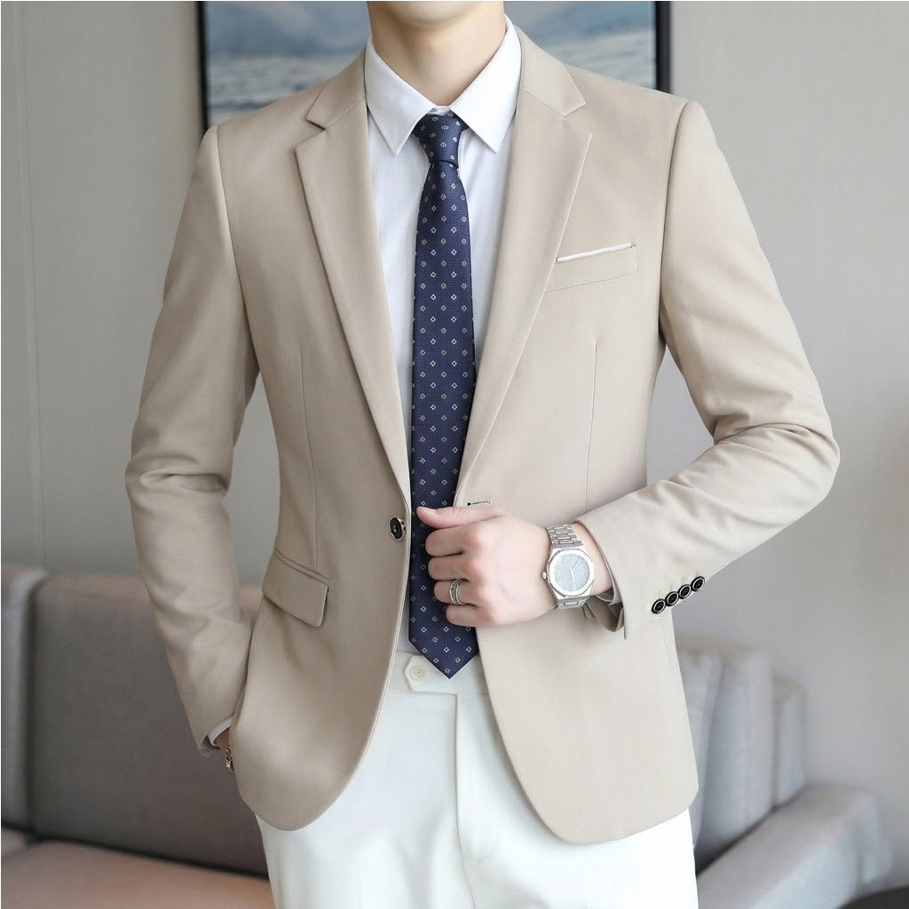 Mens Grooming Brand - Boutique Mode Einfarbiger Hochwertiger Marken-Casual-Business-Herren-Blazer Bräutigam