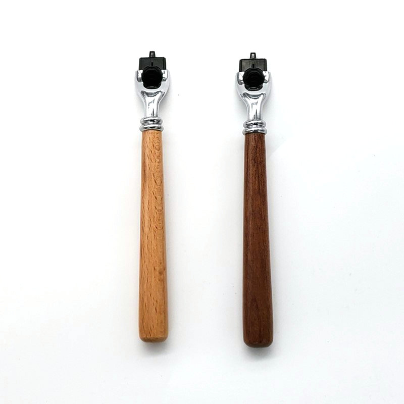 Straight Razor Safety - Manuelle Rasierklingen aus Holz mit langem