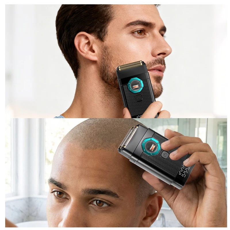 Men'S Grooming Facial - Elektrorasierer mit Maglev-Motor, Doppelklingen-Kartusche, tragbarer Rasierer