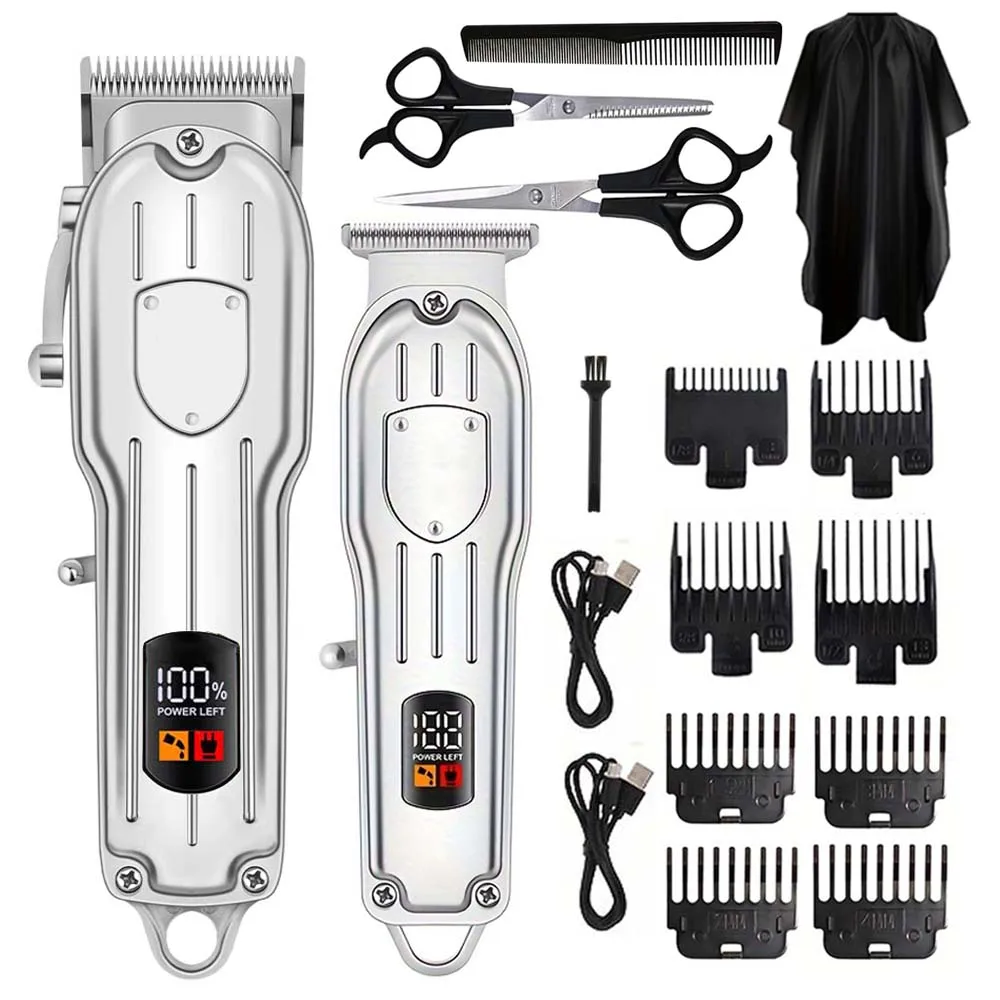 Men Grooming Home - Elektrischer Haarschneider mit Digitalanzeige Multifunktionaler Haarschneider