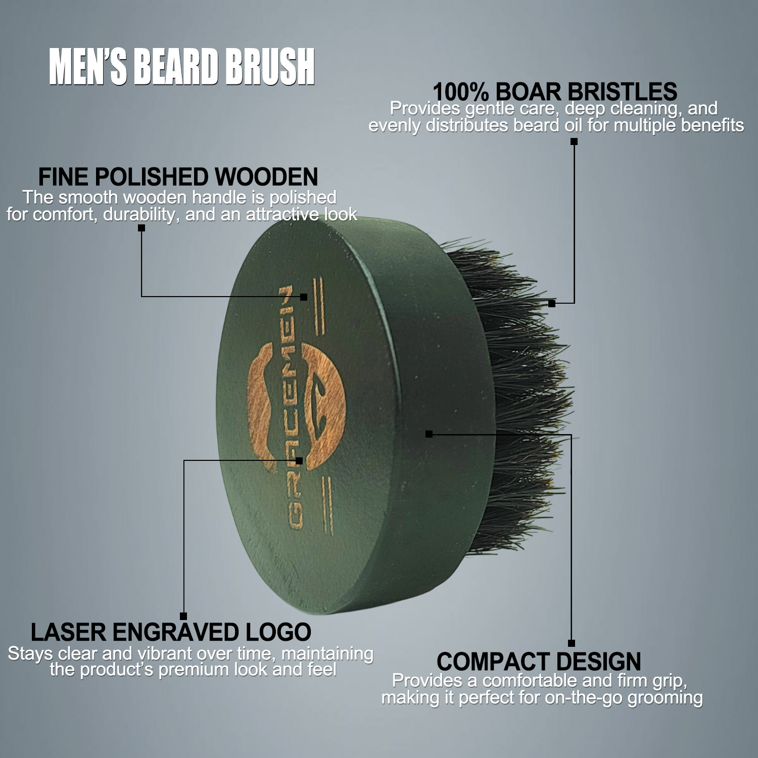 Runde Bartbürste für Männer –  – Men'S Grooming Facial Bewertung und Preis