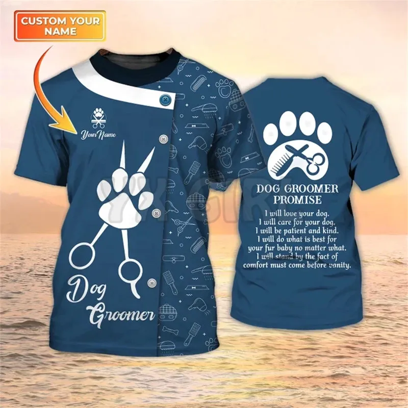 Sommer-Hundegroomer 3D-T-Shirt – Men Grooming Usa Bewertung und Preis